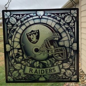 NFL Raiders Glass Sun Catcher